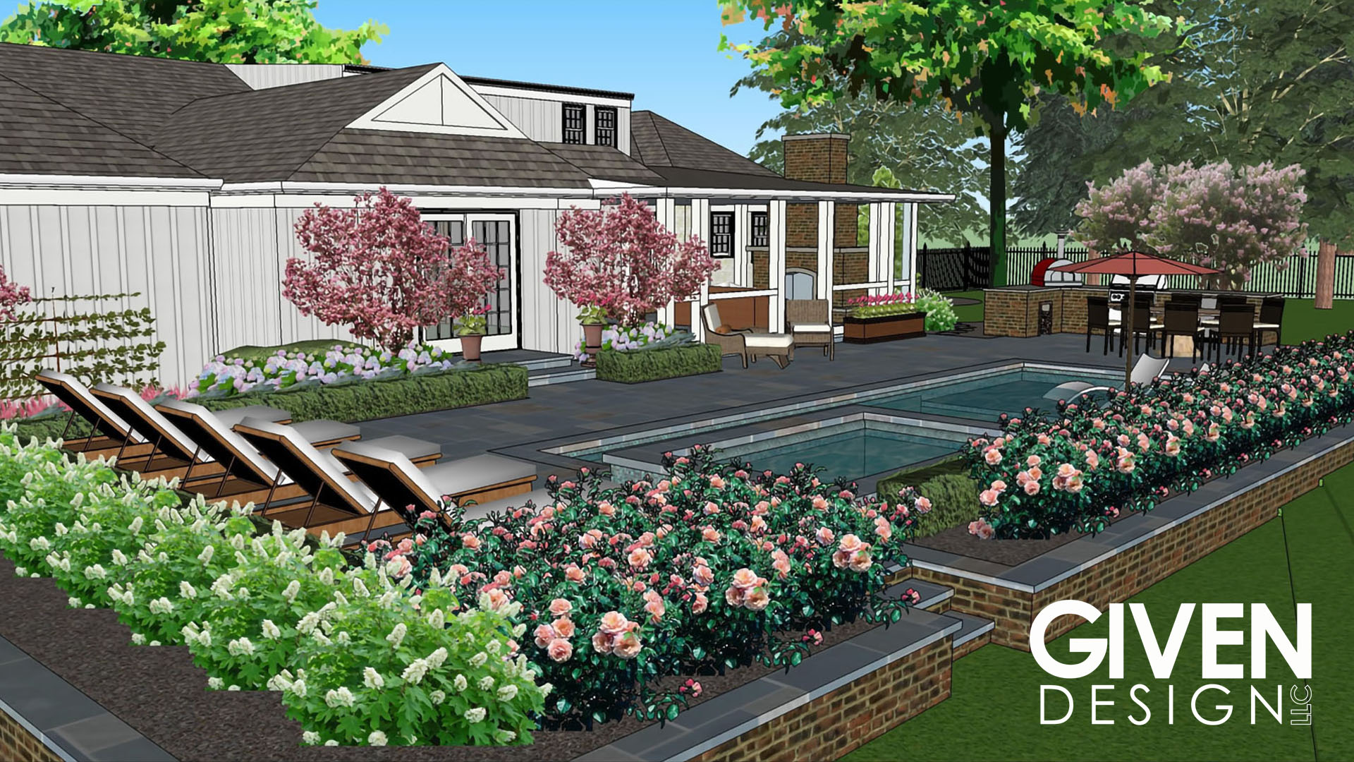 Traditional Bluestone Pool Design
